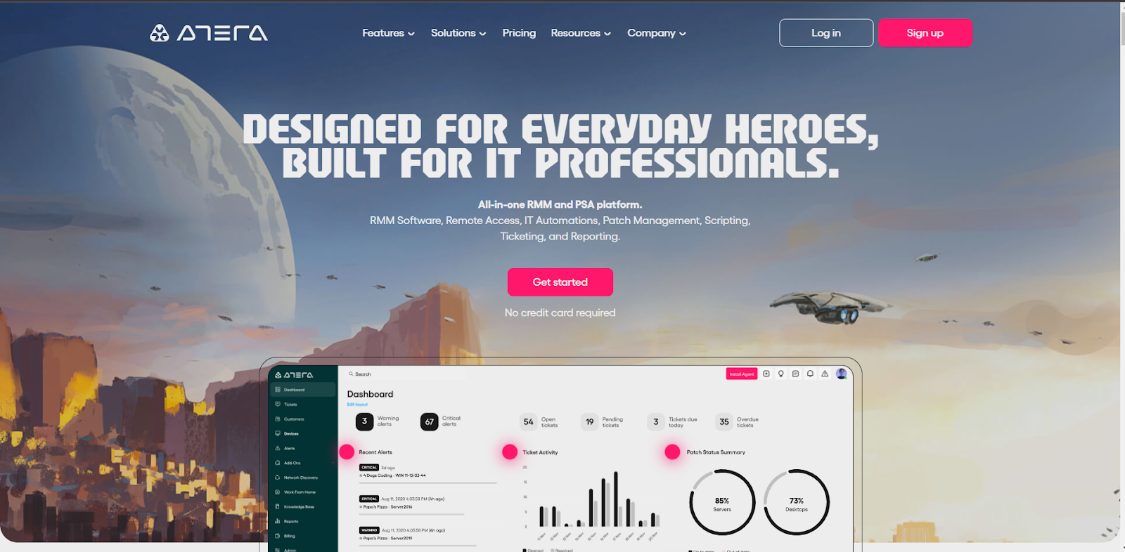 Atera landing page 