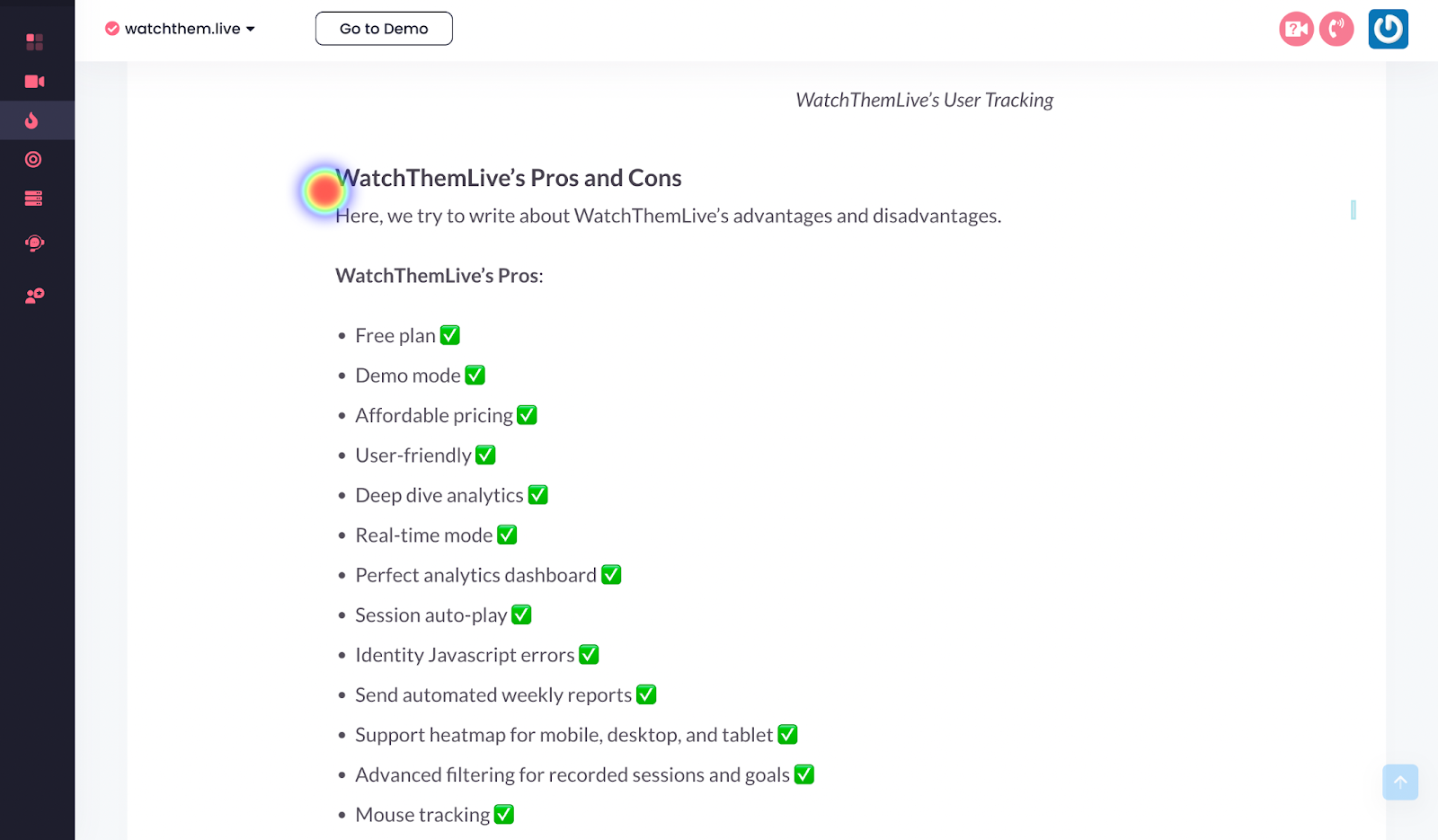 WatchThemLive Heatmaps