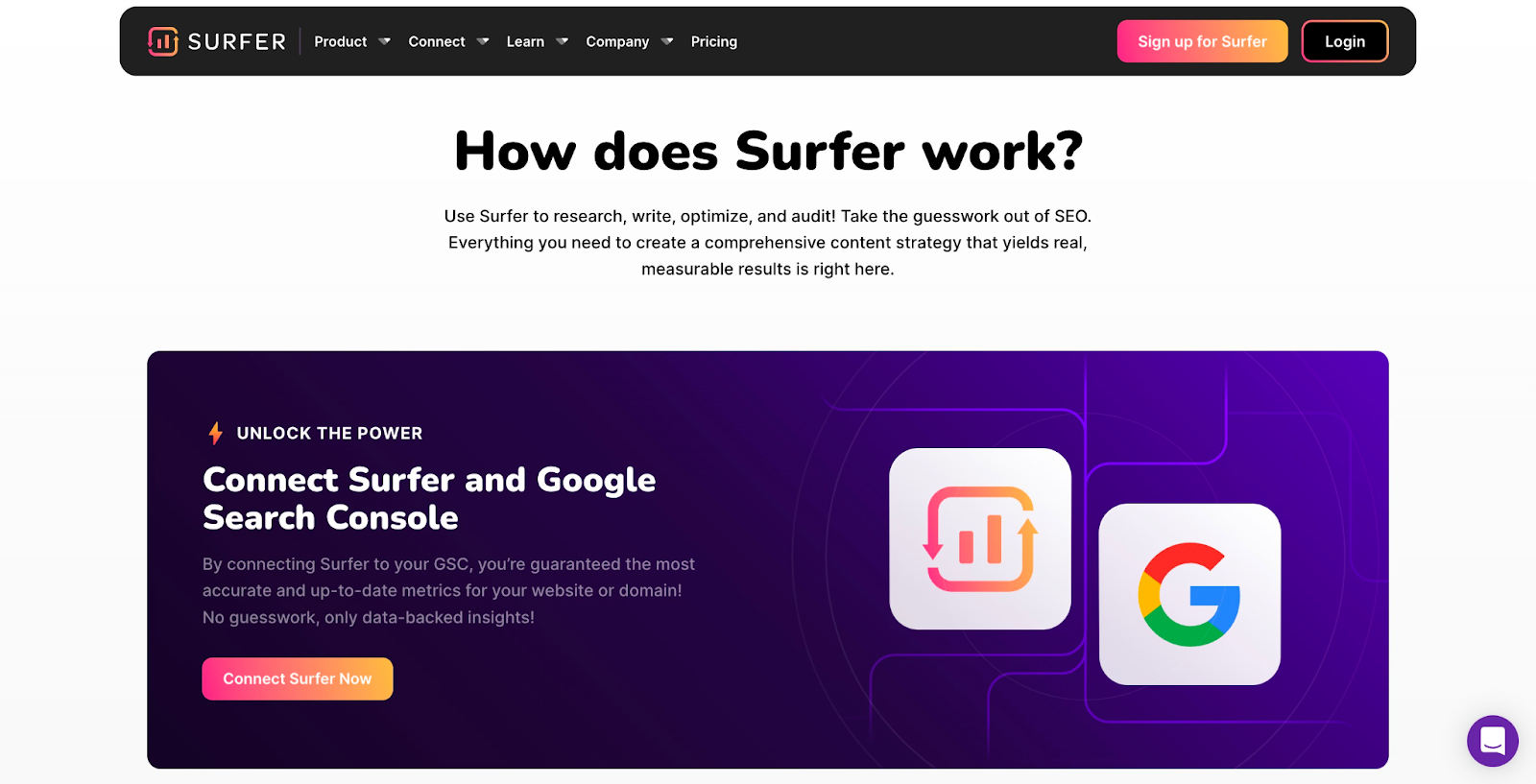 Surfer SEO features