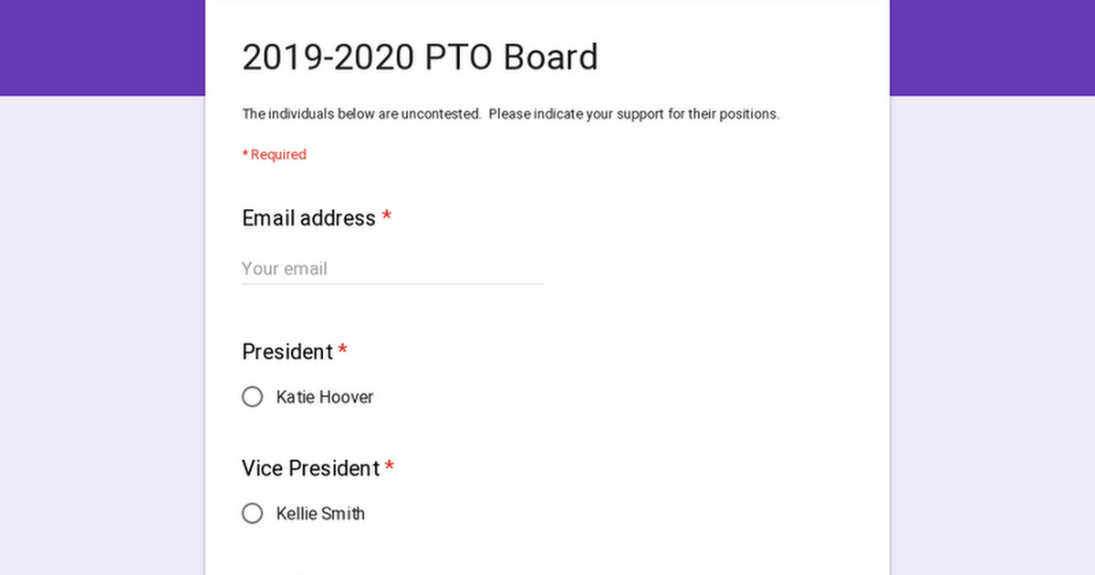 2019-2020 PTO Board