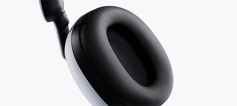 Close-up of leather ear pads
