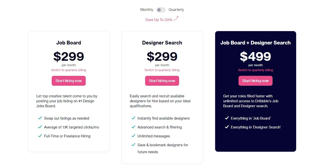 dribble - hire freelancers and talent for web design