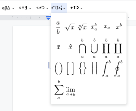 square root in google docs - step 5