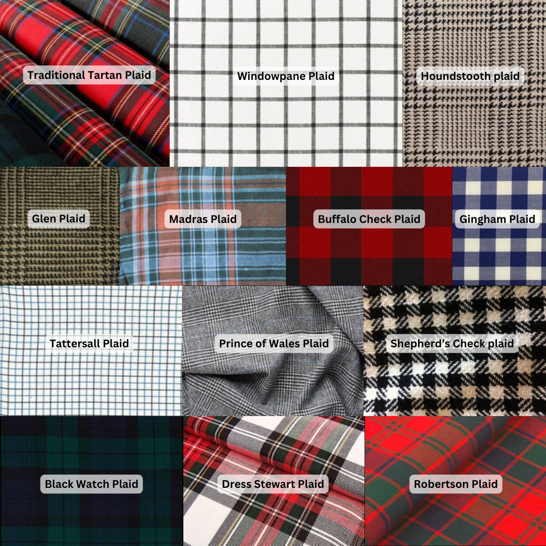 Tiga belas macam motif plaid pada kain flanel. (Foto: Scotland Kilt Collection) 
