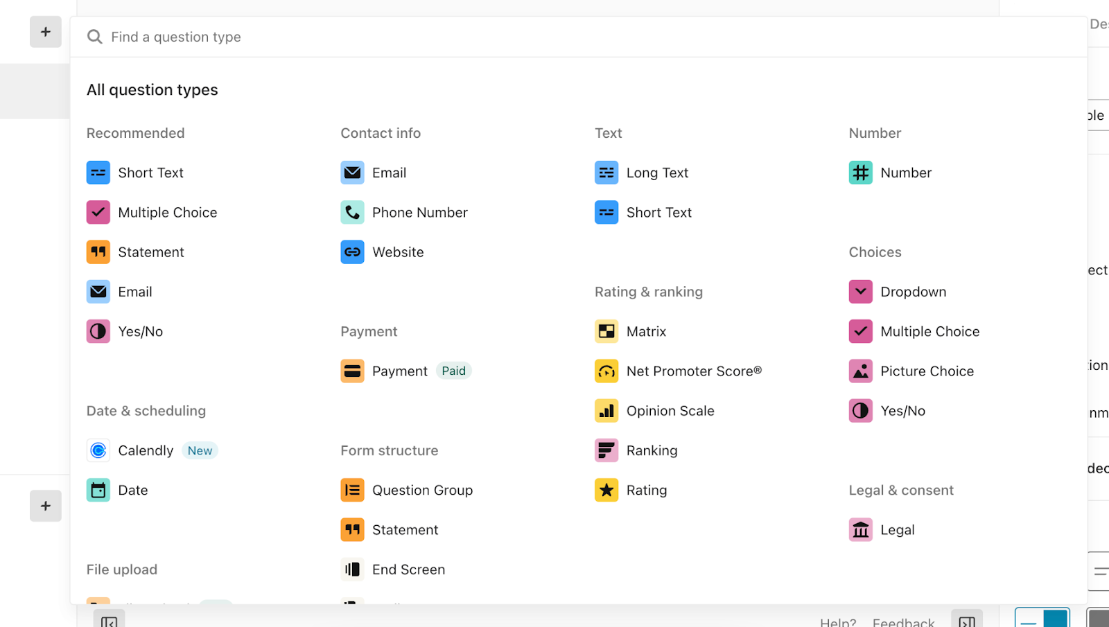 input fields, Typeform