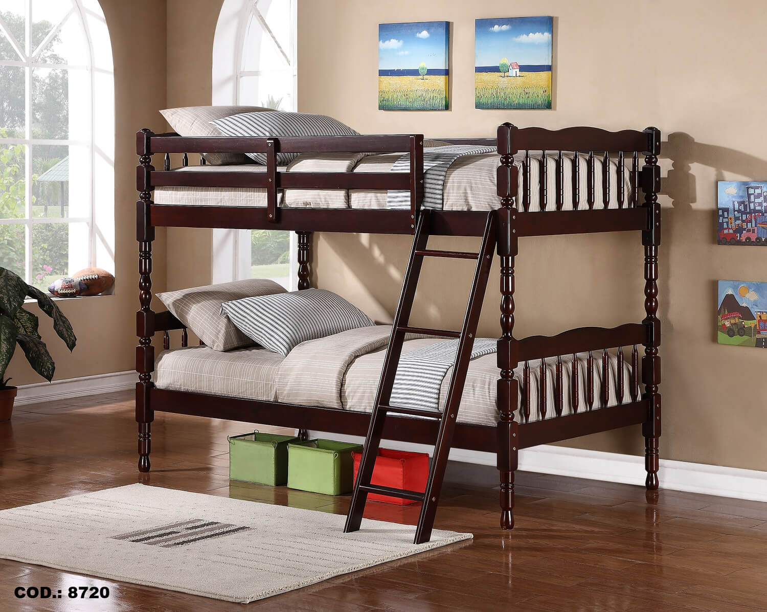 Mẫu thiết kế giường tầng đẹp giá rẻ được làm từ gỗ 2