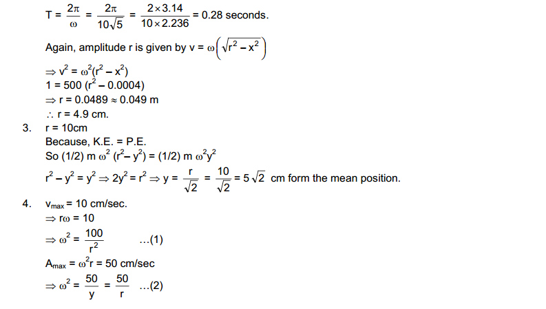 Simple Harmonic Motion HC Verma Concepts of Physics Solutions