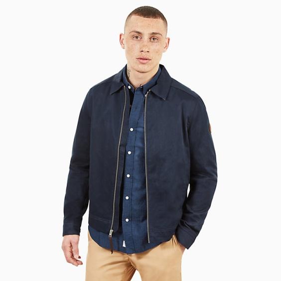 Stratham Cotton Bomber Jacket for Men in Navy-