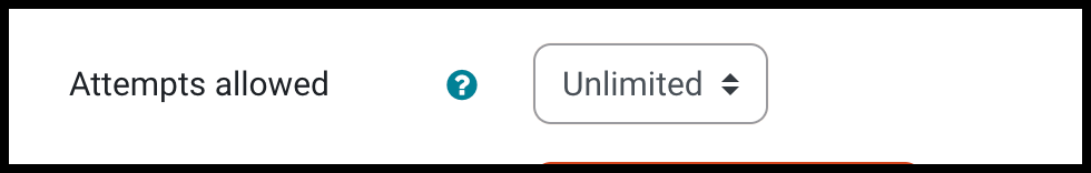 Attempts allowed has a dropdown to choose either unlimited or a specific number