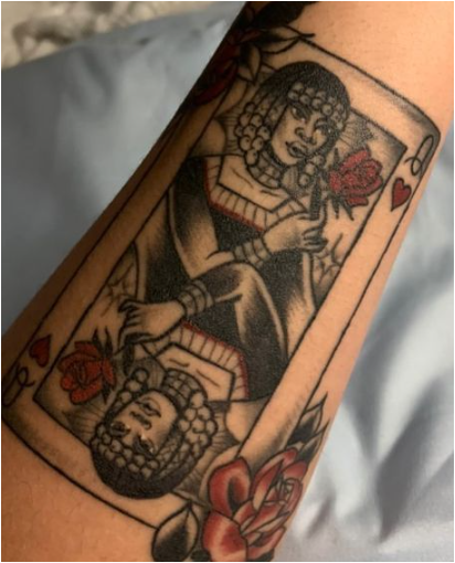 Black Queen Of Hearts Tattoo