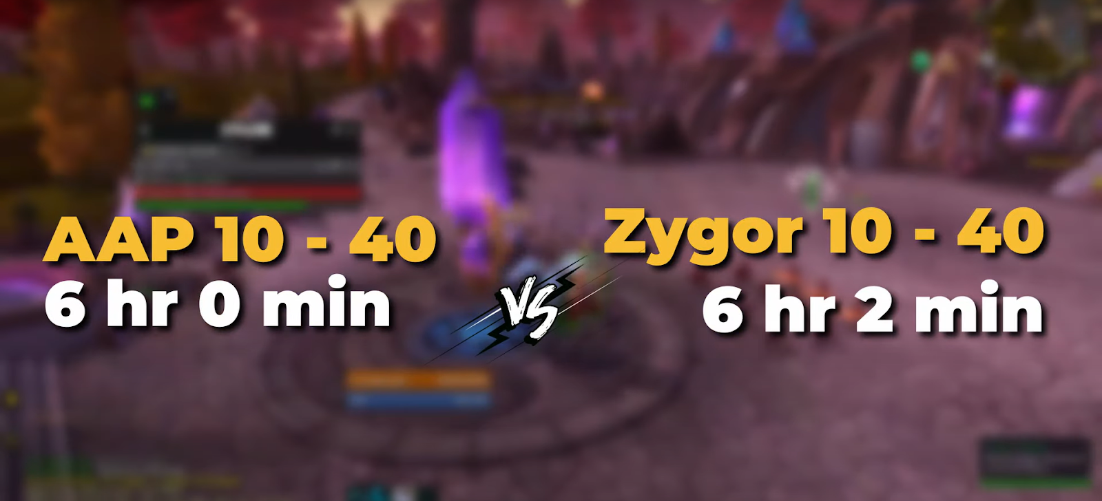 Screenshot showing a comparison between Zygor and Azeroth Auto Pilot (AAP) at level 40