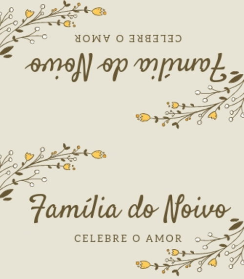 4. Placa para casamento família do noivo