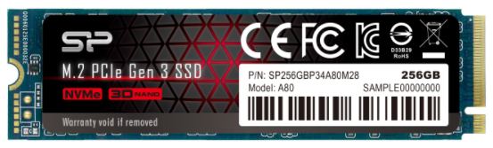 Silicon Power P34A80 256GB M.2 2280 PCIe Gen3 x 4 SSD Drive  #SP256GBP34A80M28