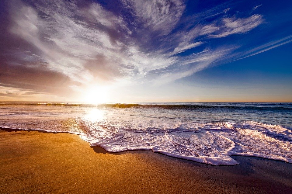 California, Sunset, Dusk, Sky, Clouds, Sea, Ocean