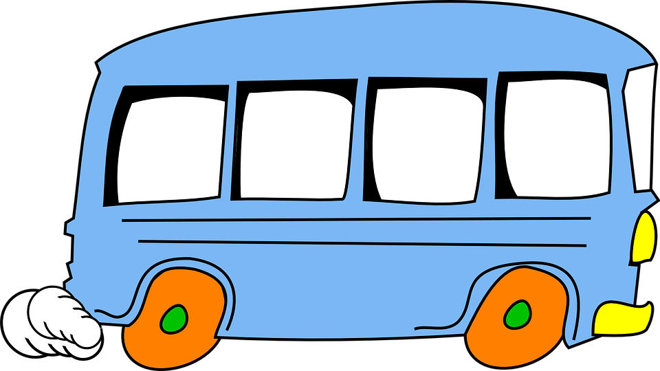 Buss, Cartoon, Fortkörning ...