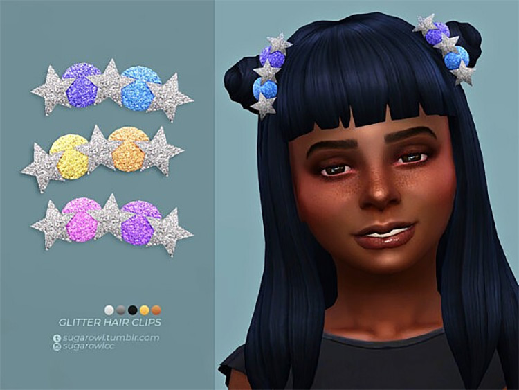 Glitter Hair Clips / Sims 4 CC