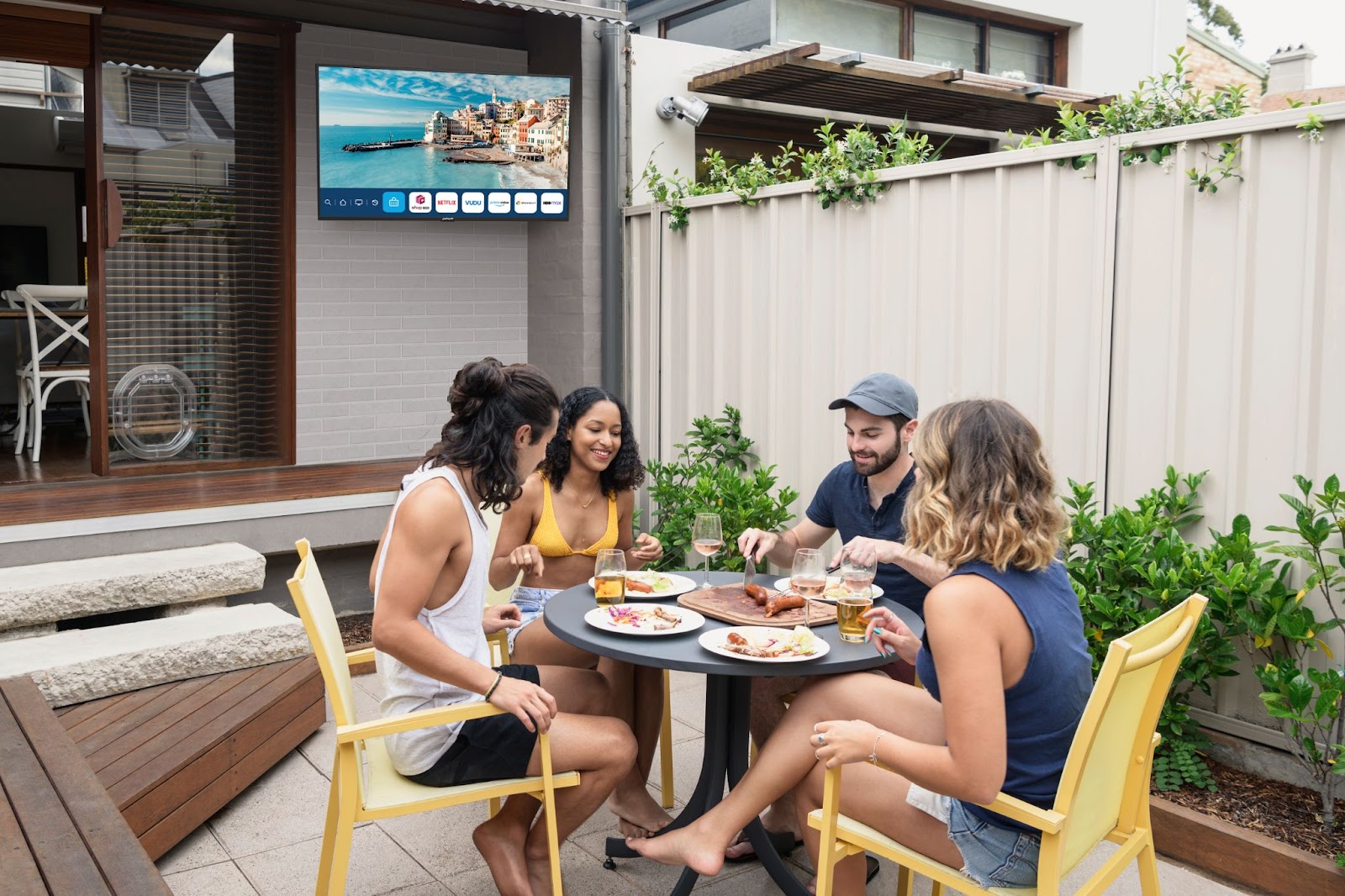 Neptune Partial Sun Outdoor Smart TV friends dinner National Lazy Day