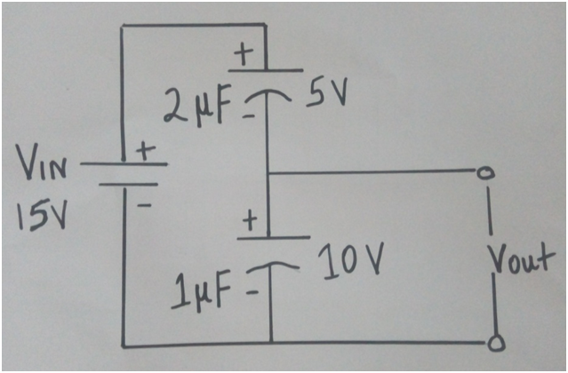 Capacitive DC Voltage Divider Circuit