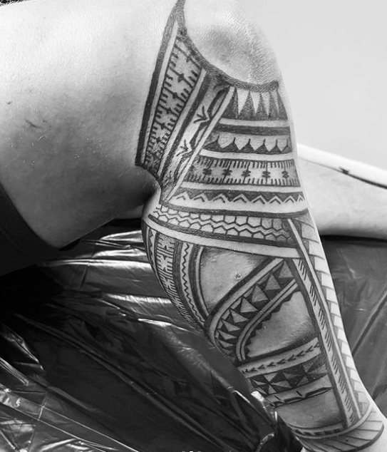 Leg Sleeve Fijian Tattoo