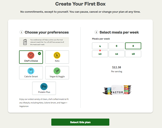 factor choose your meals