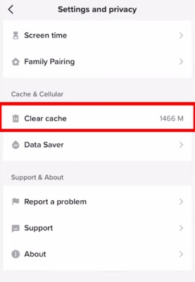 How to Clear Cache on TikTok: Step 5