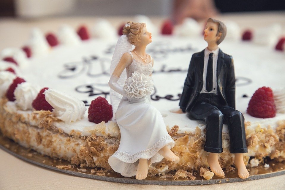Wedding Cake, Bride, Groom, Husband, Wife, Cake