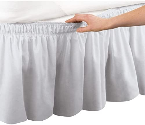 Image from Amazon. Alt: Use a wrap around bed skirt as an alternative to a traditional bed skirt.