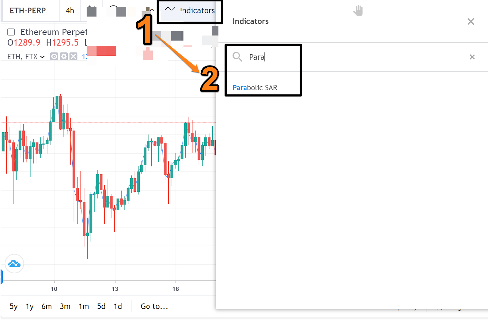 cài đặt chỉ báo parabolic sar