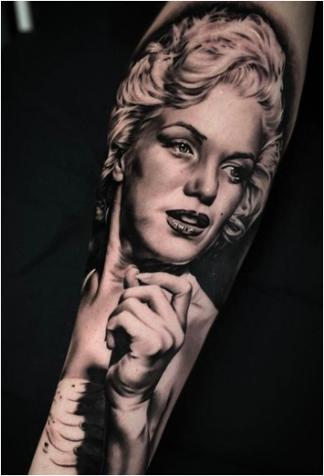 Shaded Marilyn Monroe Tattoo