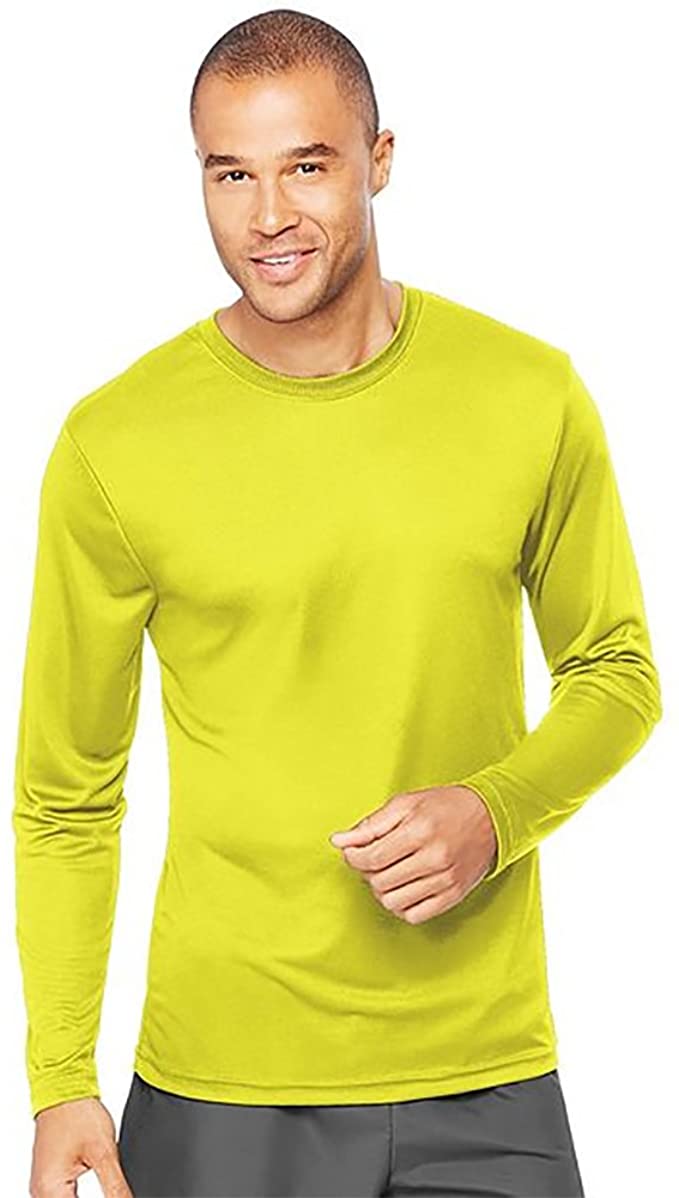 Hanes Men's Two Pack of Long-Sleeve Cool Dri T-Shirts