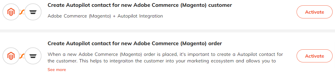 Popular automations for Adobe Commerce (Magento) & Autopilot integration.
