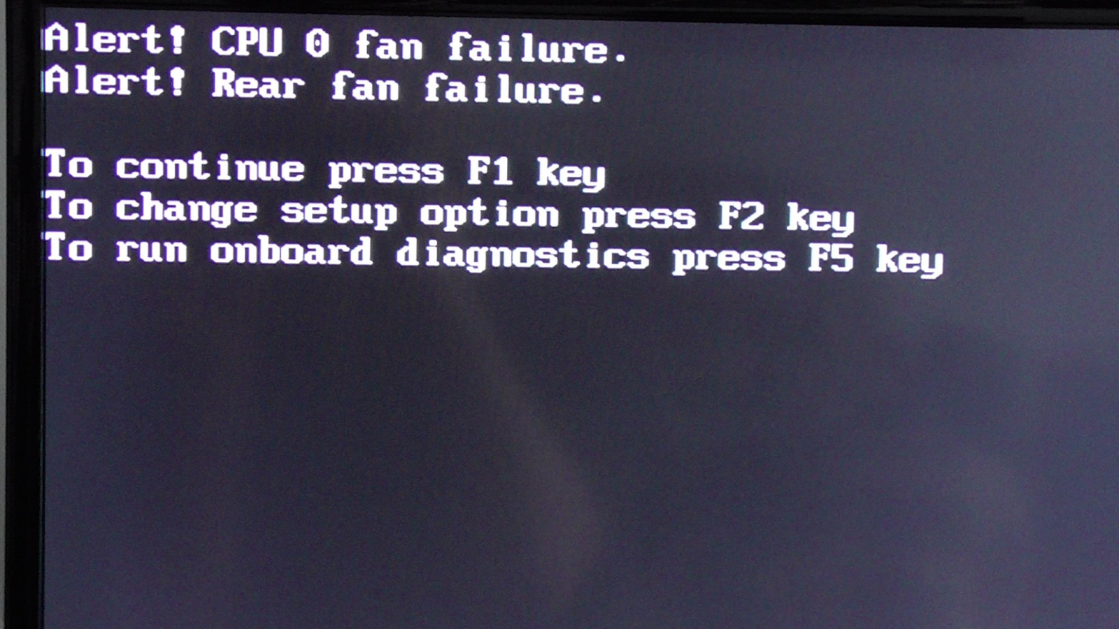 CPU fan error warning