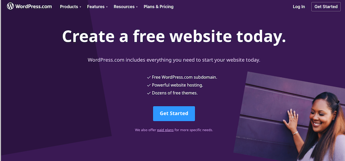 free web hosting sites: wordpress