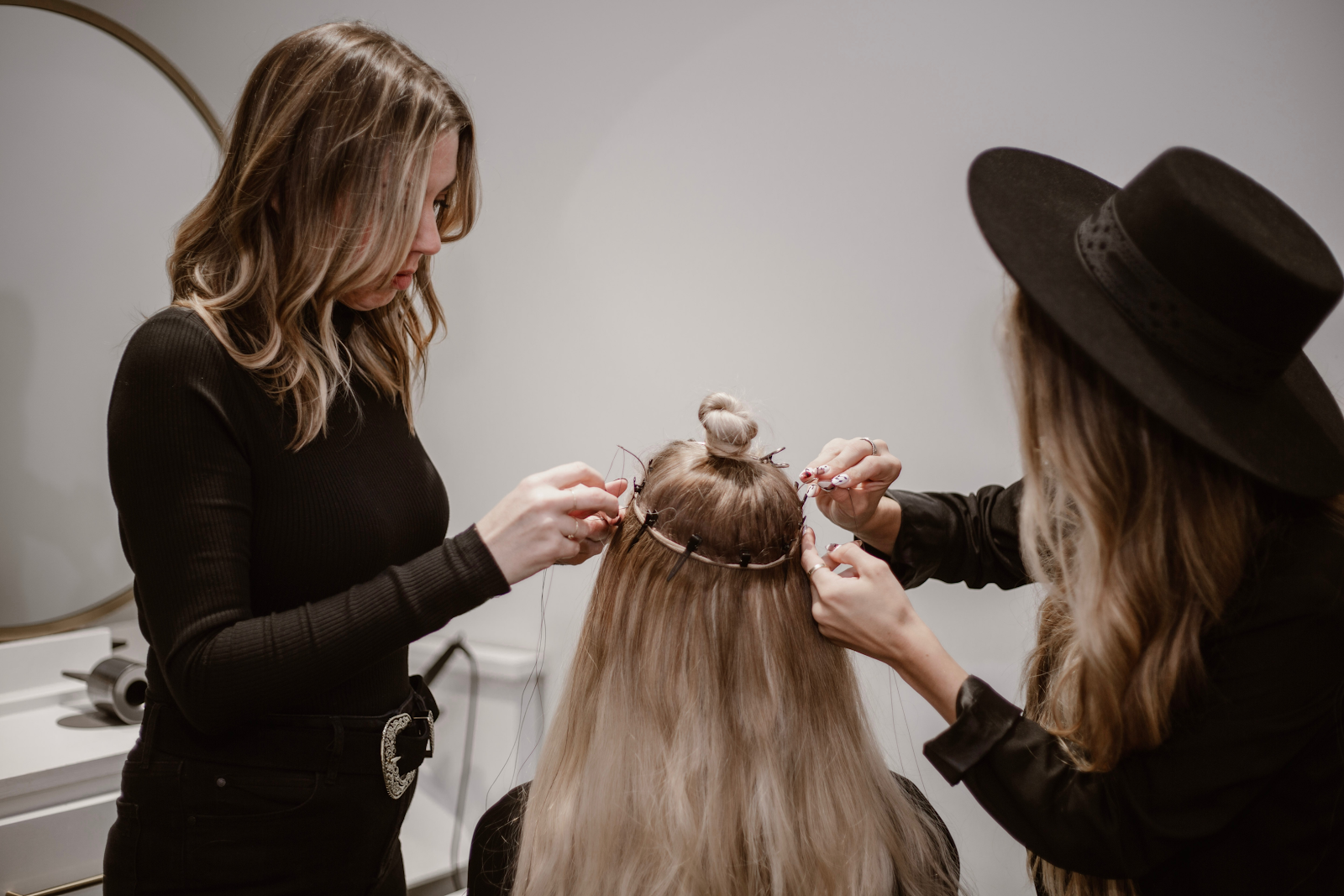 tape in hair extensions vs. clip in hair