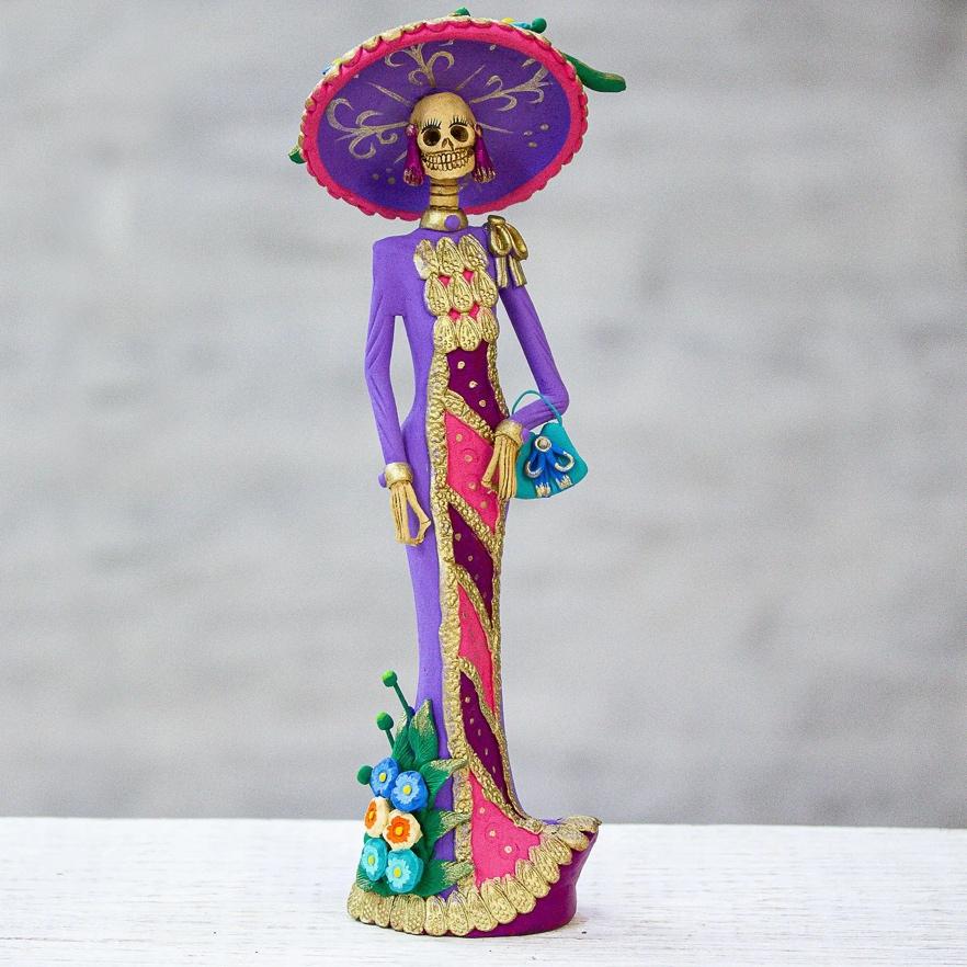 Artisan Crafted Catrina Day of the Dead Figurine - La Catrina Socorro |  NOVICA