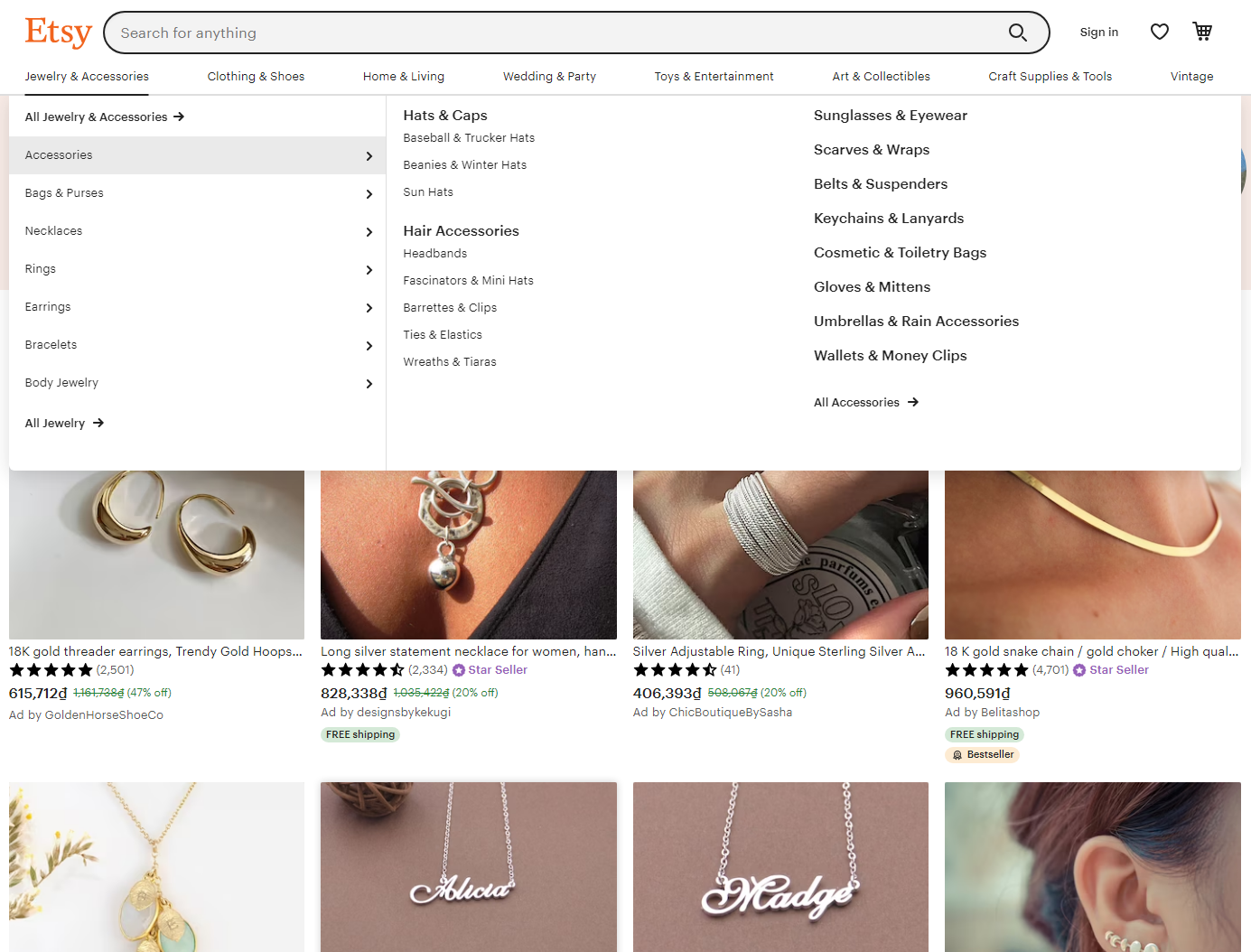 Product Categories and Navigation