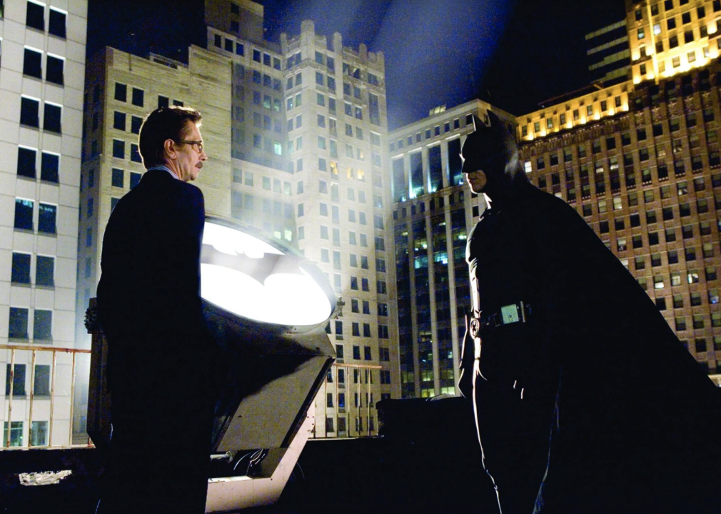 Gary Oldman and Christian Bale in "Batman Begins"