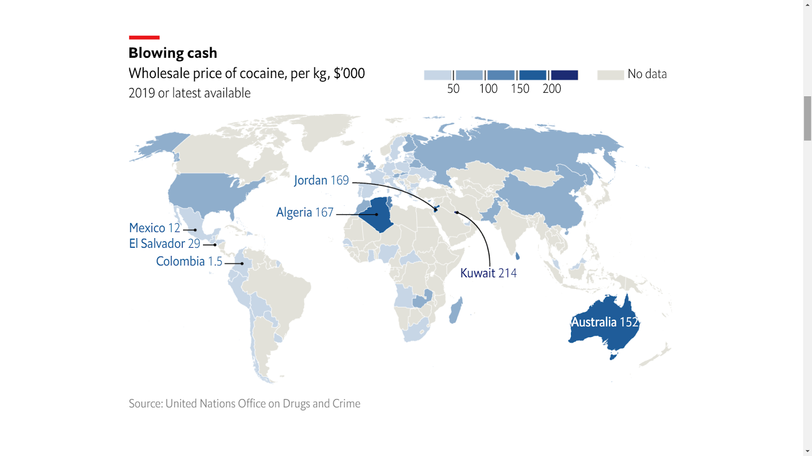 Сколько стоит кокаин в мире? Легализация этого сократит прибыль банд. The Economist утверждает, что пришло время легализовать это вещество.