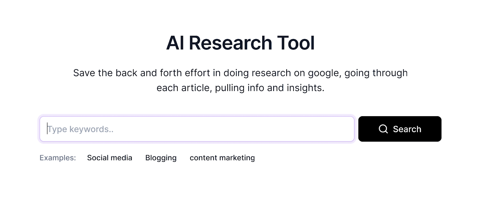 AI research tool online 