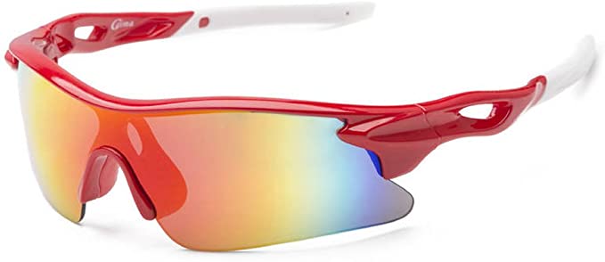 Unbreakable TR90 Frame Sports Wrap Sunglasses for Cycling, Ski, Golf