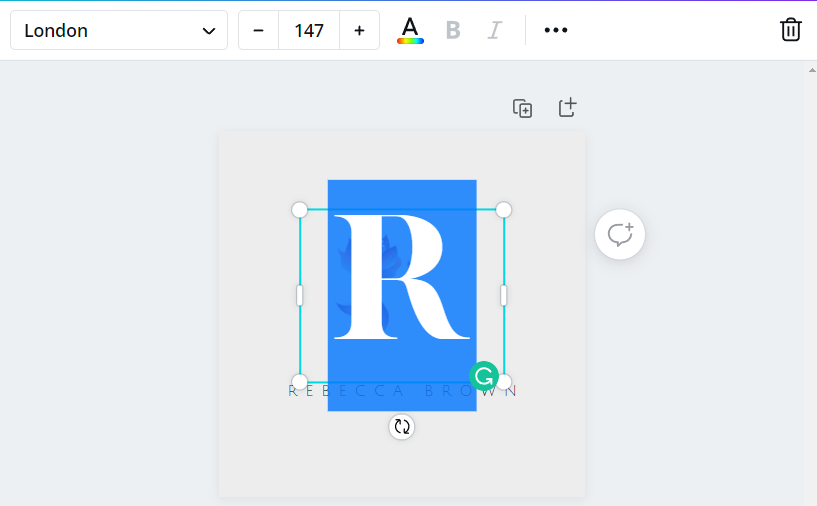 Formatting options for editing your logo.