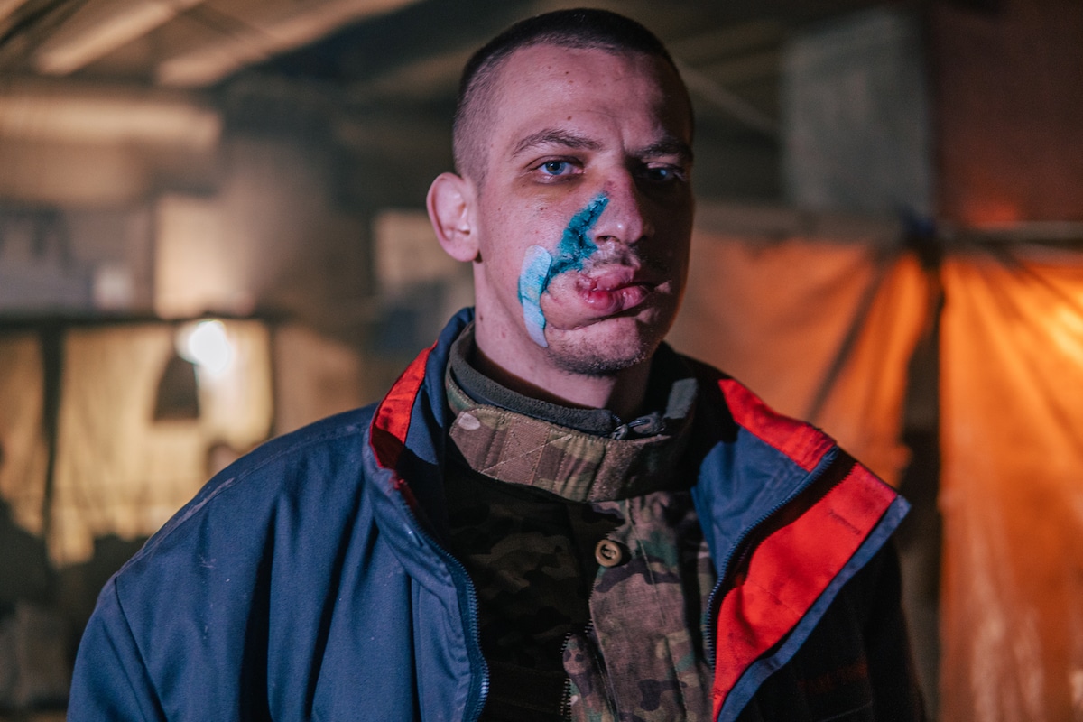 Injured Soldier at the Mariupol Steel Factory