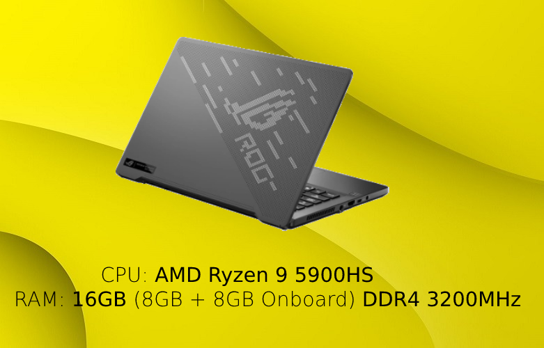Máy tính xách tay/ Laptop Asus ROG Zephyrus G14 GA401QE-K2097T (AMD Ryzen 9 5900HS) (Xám) | Cấu hình mạnh mẽ