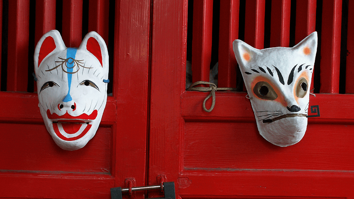 Japanese kitsune (fox) masks