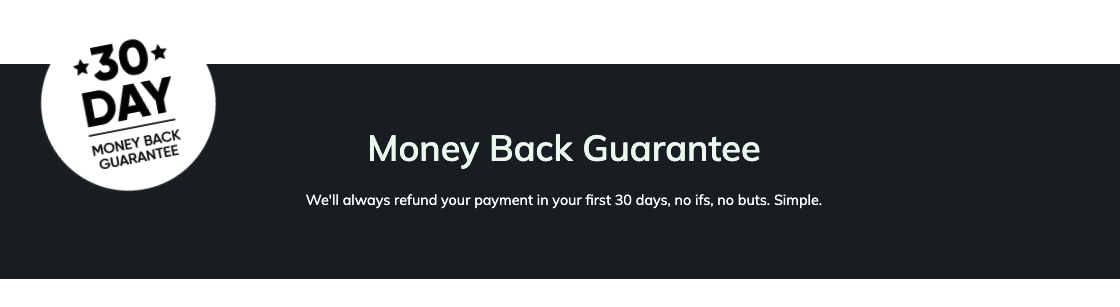 money back guarantee screenshot