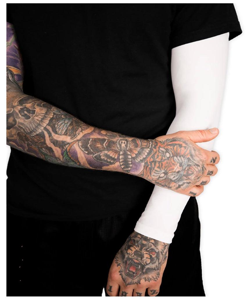 White Full Tattoo Cover Arm Sleeve - Full Cover Up Sleeve | TatCover™