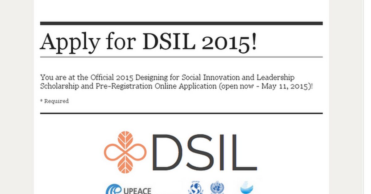 Apply for DSIL 2015 Here!