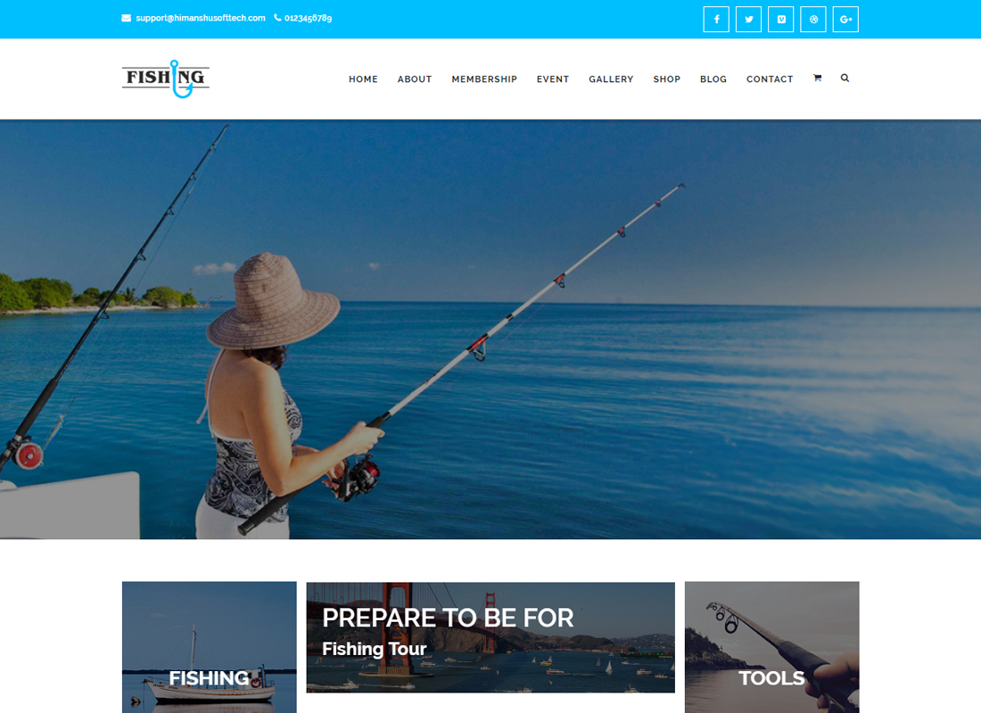 Deportes acuáticos para yates de pesca - Tema de WordPress para clubes de pesca