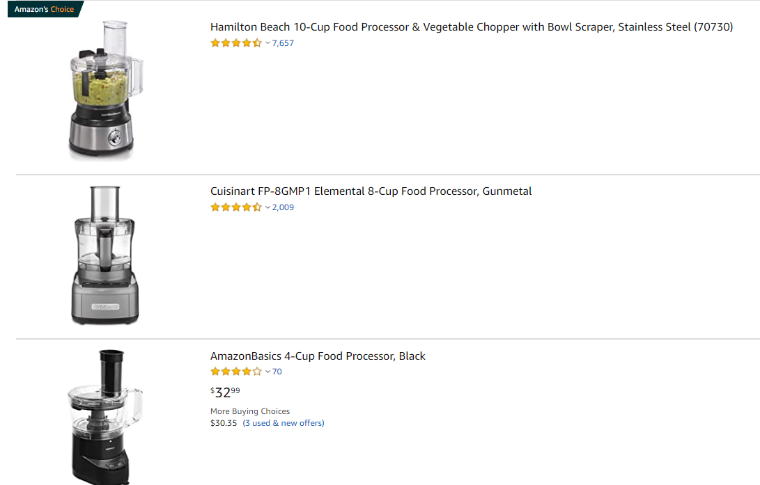 amazon search results for food processor