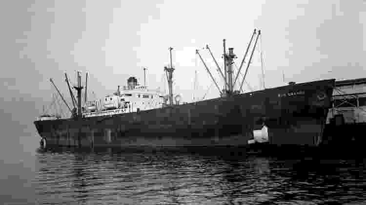 O navio nazista SS Rio Grande, afundado em 4 de janeiro de 1944 pela Marinha dos EUA - Reprodução do site Sixtant - Reprodução do site Sixtant
